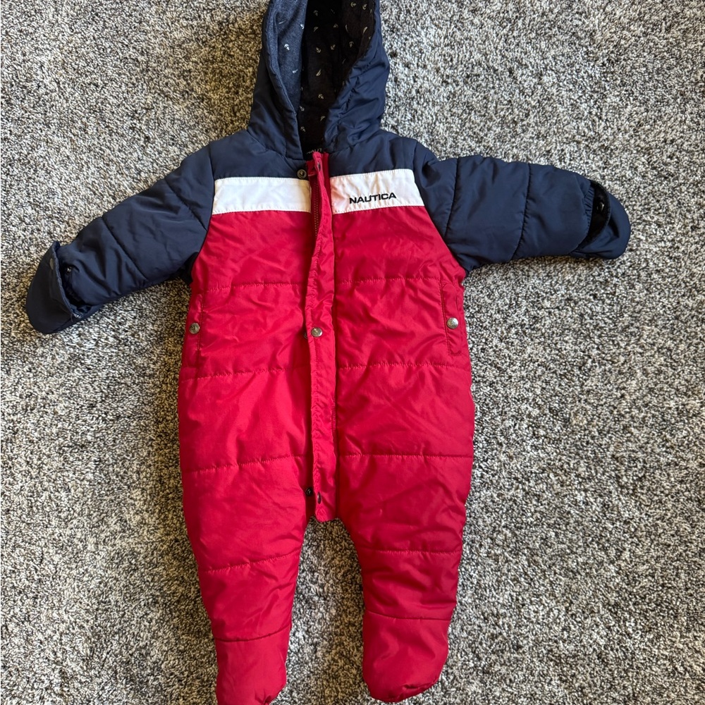 Nautica Red and Blue Infant Snowsuit